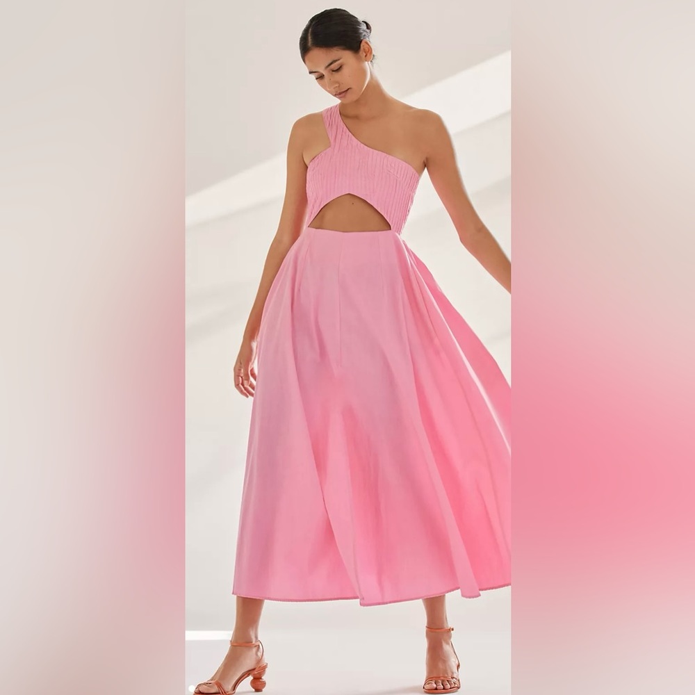 Anthropologie SWF Cut-Out One-Shoulder
Midi Dress